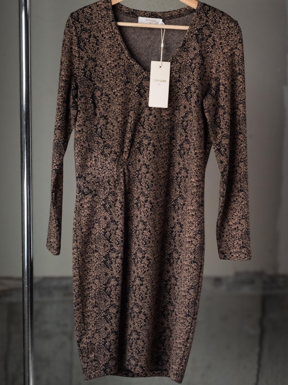 Cream dress in brown sugar